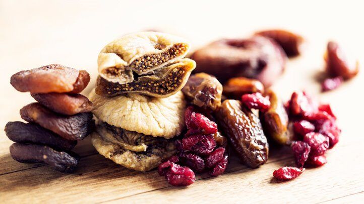 dried fruits such as apricots and figs