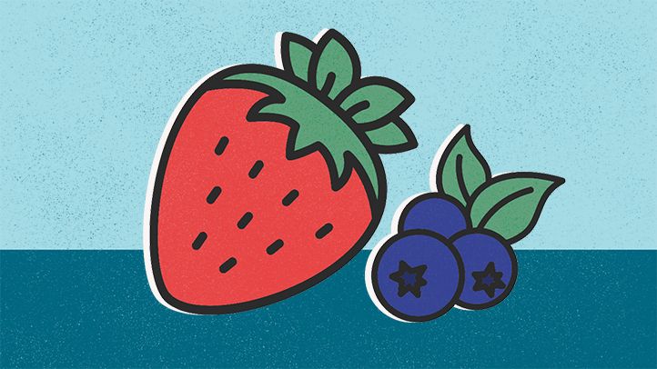 illustration berries strawberry blueberries