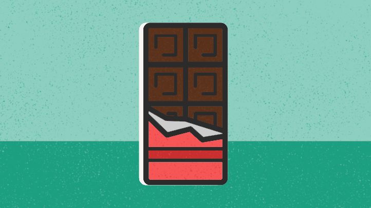 illustration dark chocolate bar