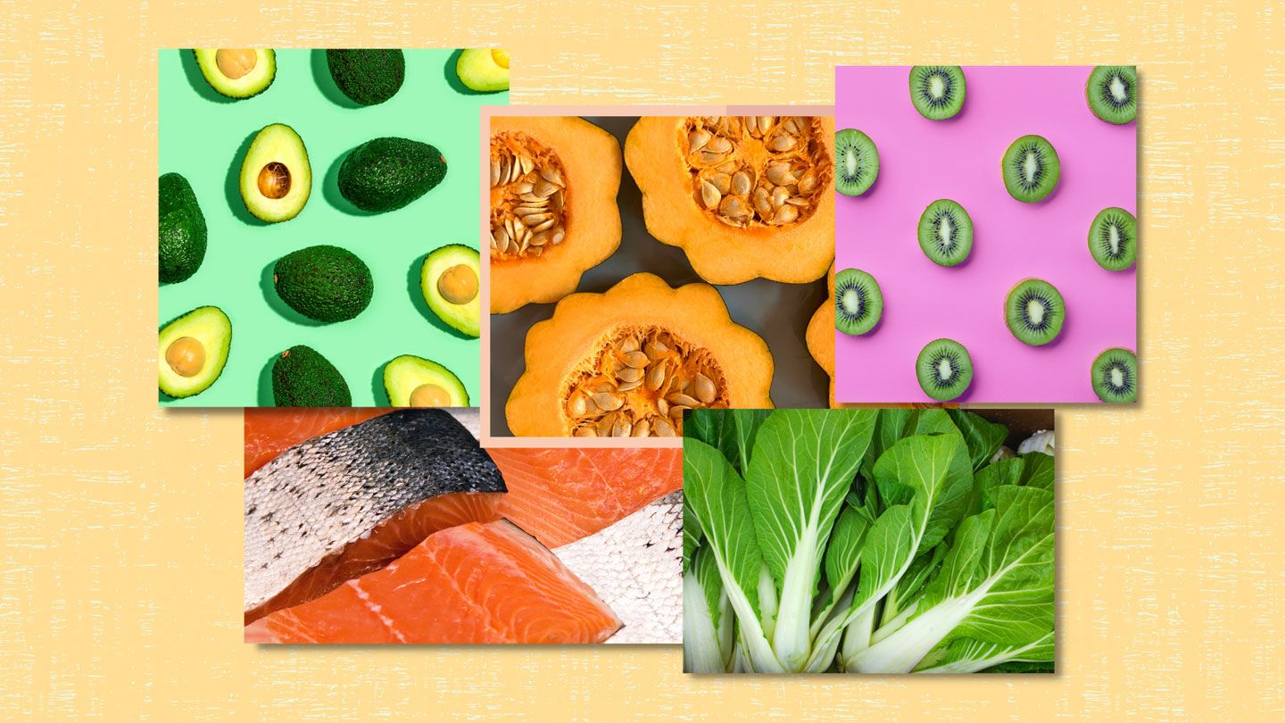 foods-high-in-potassium-collage avocados-acorn-squash-kiwis-salmon-bok-choy